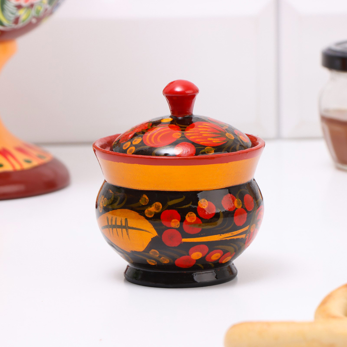 Солонка «Ягодка», 7 х 7 см, хохлома Солонка «Ягодка», 7 х 7 см, хохлома