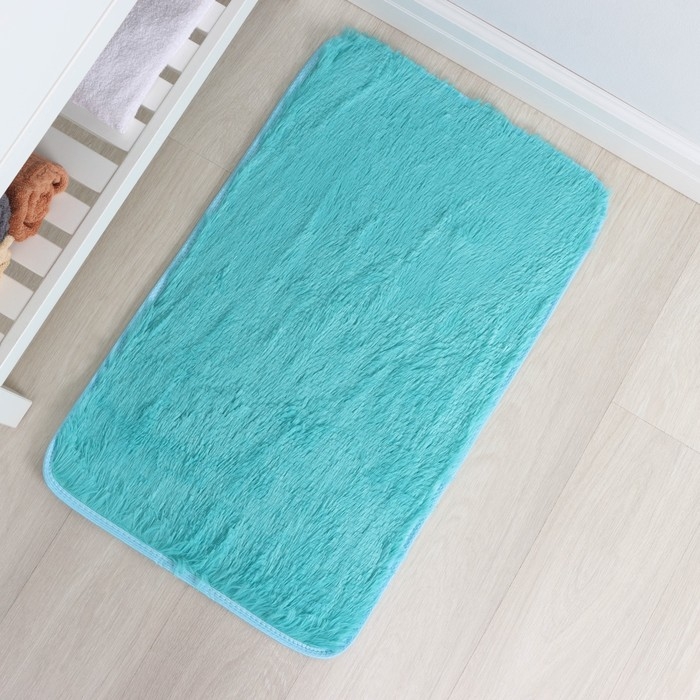 Коврик для дома Доляна &laquo;Пушистик&raquo;, 50&times;80 см, цвет лазурный