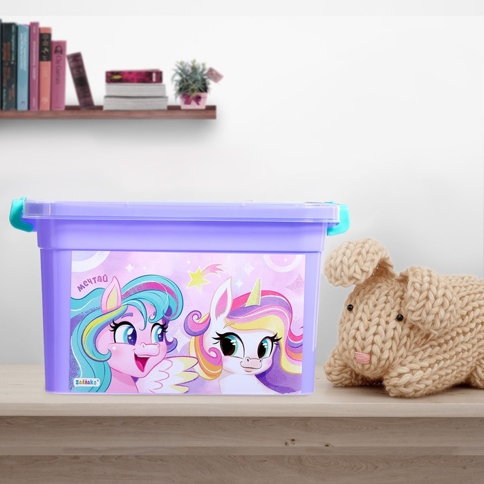 Ящик для хранения игрушек «Радужные единорожки», 6,5 л Ящик для хранения игрушек «Радужные единорожки», 6,5 л