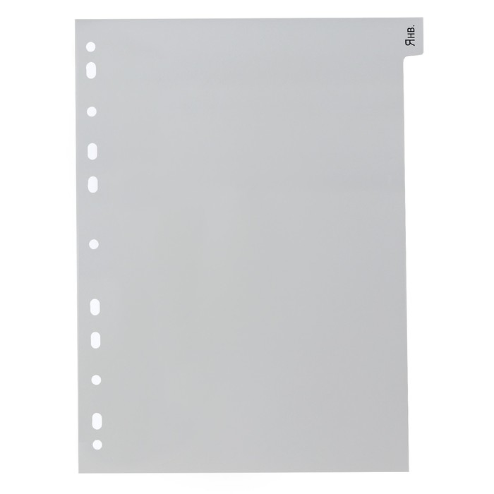 Набор разделителей листов А4 Office-2000, по месяцам ЯНВ-ДЕК, 12 листов, серые, пластик 120 мкм Набор разделителей листов А4 Office-2000, по месяцам ЯНВ-ДЕК, 12 листов, серые, пластик 120 мкм