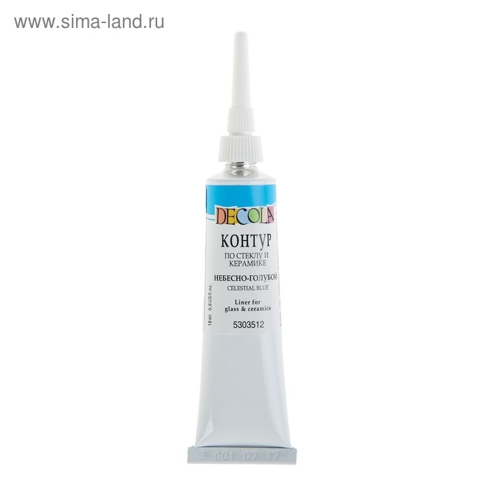 Контур по стеклу и керамике 18 мл, ЗХК Decola, небесно-голубой, (5303512) Контур по стеклу и керамике 18 мл, ЗХК Decola, небесно-голубой, (5303512)