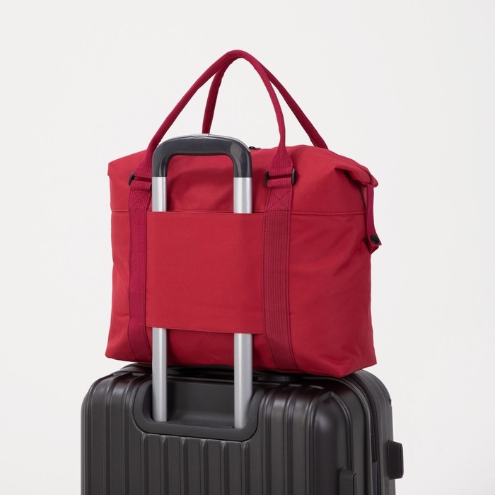 Сумка дорожная на молнии, наружный карман, цвет красный Сумка дорожная на молнии, наружный карман, цвет красный