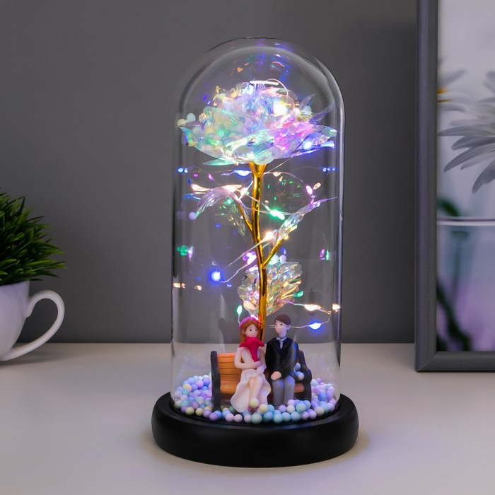 Ночник колба Ночник колба "Счастливый день" LED от батареек 3хААА 11х11х21,5 см RISALUX