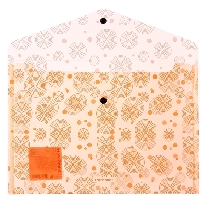 Папка-конверт на кнопке А4, 180 мкм, ErichKrause Папка-конверт на кнопке А4, 180 мкм, ErichKrause "Neon Dots", глянцевая, полупрозрачная, с рисунком