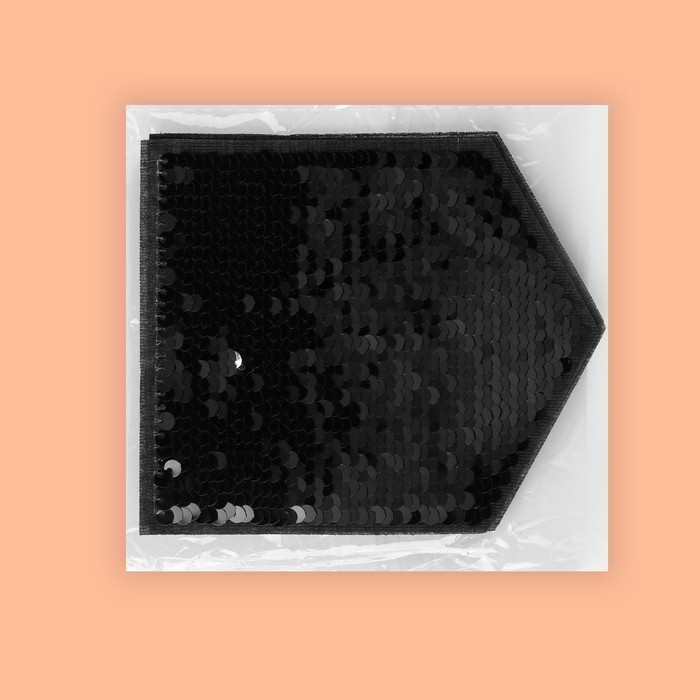 Термоаппликация двусторонняя «Карман», с пайетками, 12 × 10,5 см, цвет чёрный/серебряный, цена за 1 штуку Термоаппликация двусторонняя «Карман», с пайетками, 12 × 10,5 см, цвет чёрный/серебряный, цена за 1 штуку