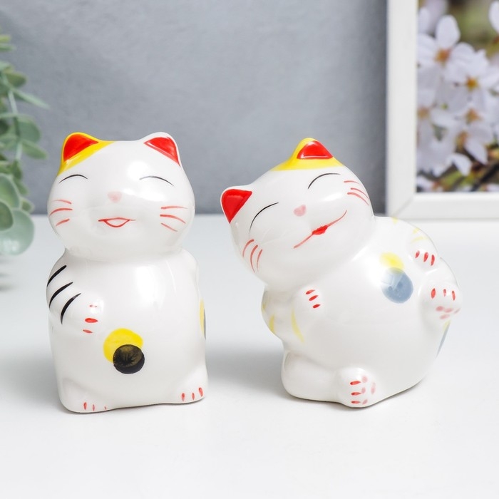 Сувенир керамика Сувенир керамика "Манэки-нэко - радость" МИКС 5х5х8,5 см