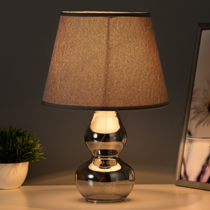 Настольная лампа Настольная лампа "Бабена" Е27 40Вт серый 21х21х33см RISALUX