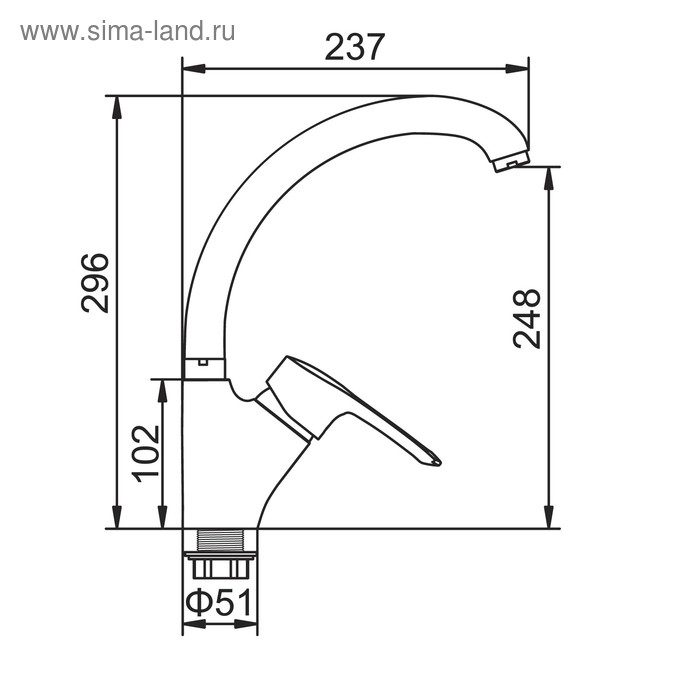 Смеситель для кухни Accoona А84007Е, однорычажный, бежевый Смеситель для кухни Accoona А84007Е, однорычажный, бежевый