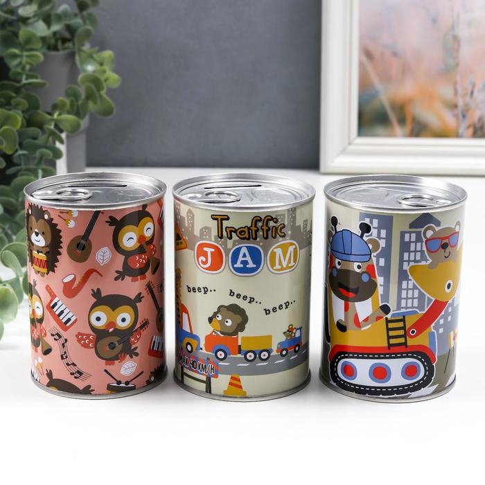 Копилка металл Копилка металл "Зверята и хобби" МИКС 10х7,5х7,5 см