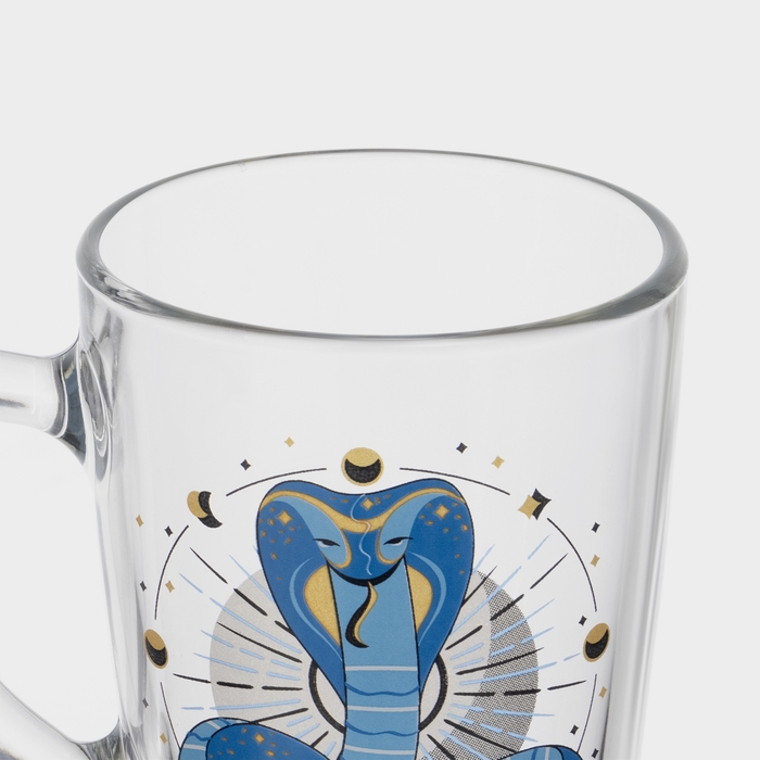 Кружка стеклянная кофейная «Мистические змеи», 300 мл, МИКС