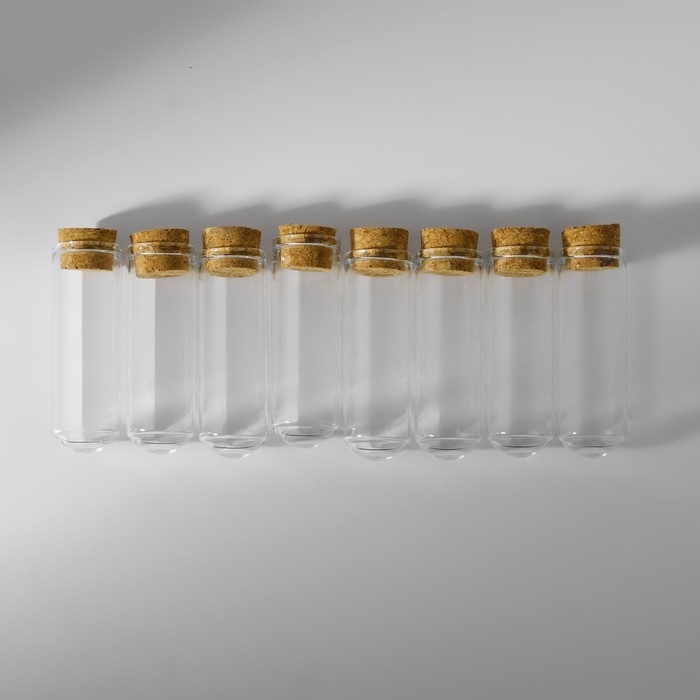 Набор баночек для хранения бисера, d = 1,7 × 5 см, 8 шт, в контейнере, 14,2 × 5,8 × 2,3 см Набор баночек для хранения бисера, d = 1,7 × 5 см, 8 шт, в контейнере, 14,2 × 5,8 × 2,3 см