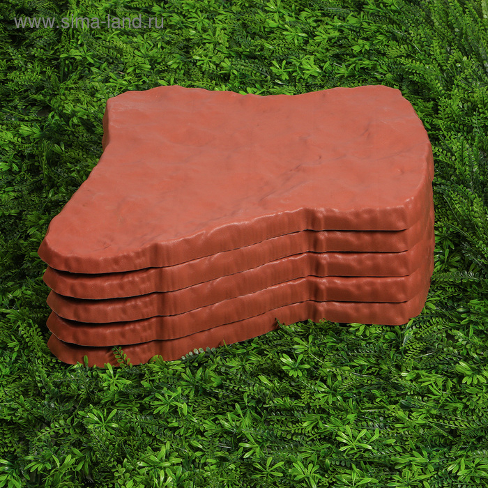 Модульное покрытие, 55 × 42 см, пластик, терракотовый, «Камень № 1», 1 шт Модульное покрытие, 55 × 42 см, пластик, терракотовый, «Камень № 1», 1 шт
