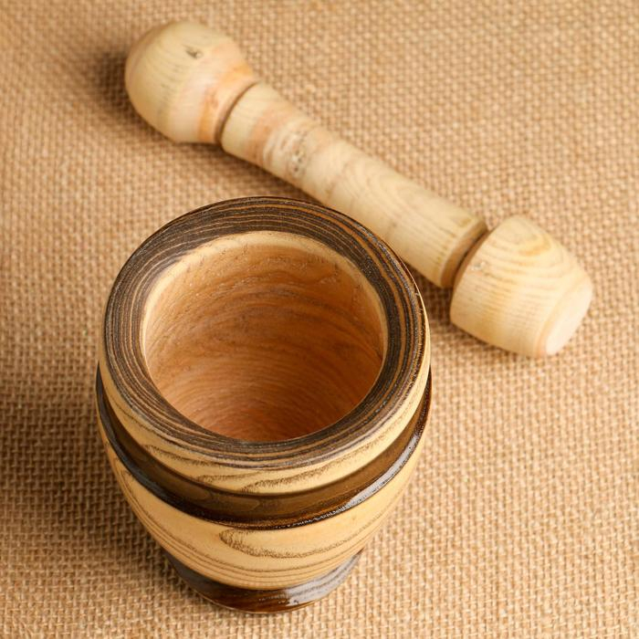 Набор: ступка с пестиком, ясень , 13 см, МИКС Набор: ступка с пестиком, ясень , 13 см, МИКС