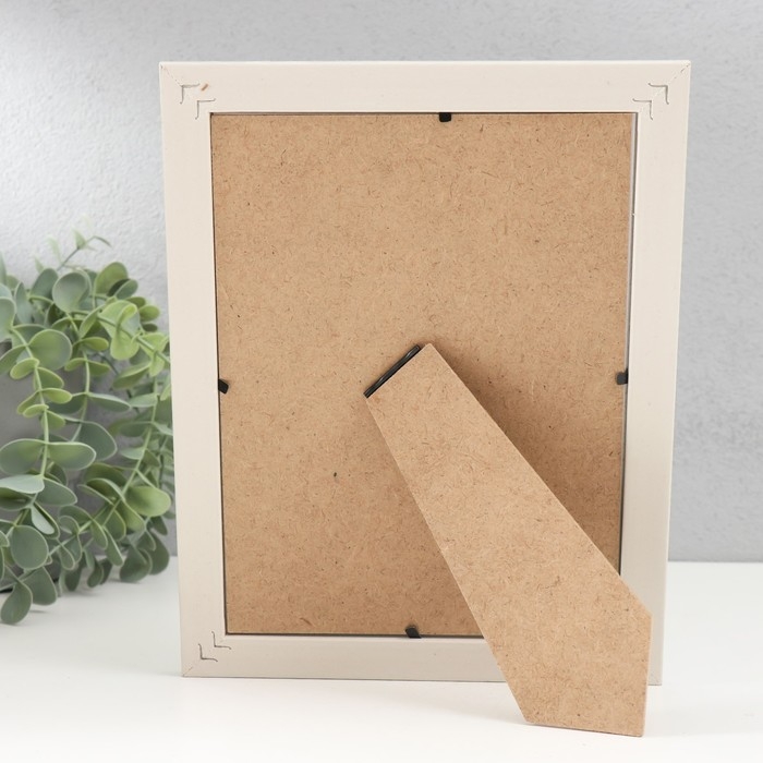 Фоторамка пластик 15х20 см Фоторамка пластик 15х20 см "Ромбы. Текстура дерева" белая 23,5х18,5 см