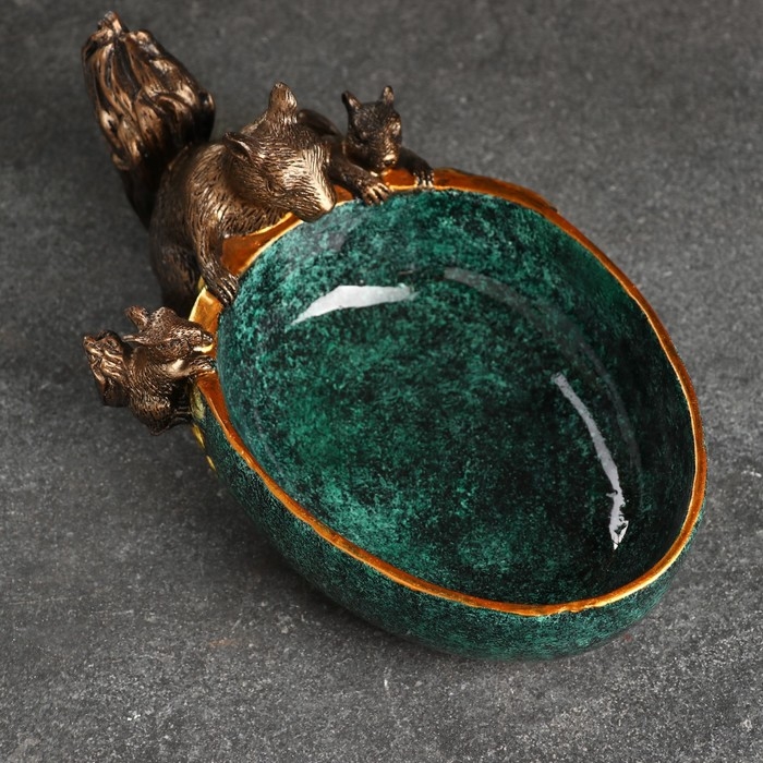 Конфетница "Белка" малахит