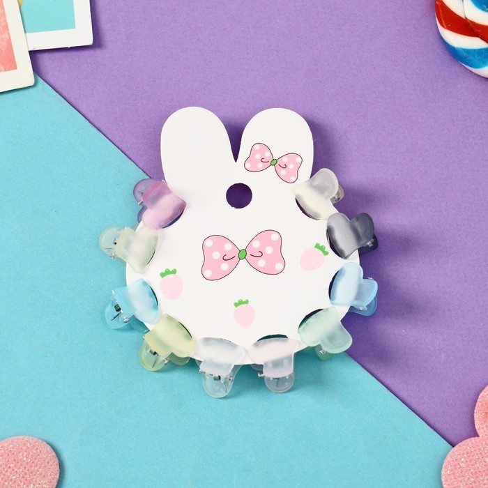 Краб для волос  Краб для волос "Соня" (набор 10 шт) сердце, 1,5 см, микс