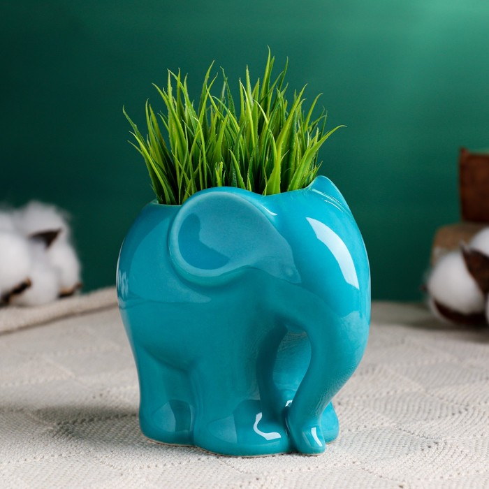Горшок Горшок "Слоник" голубой, 12х8,5х10см