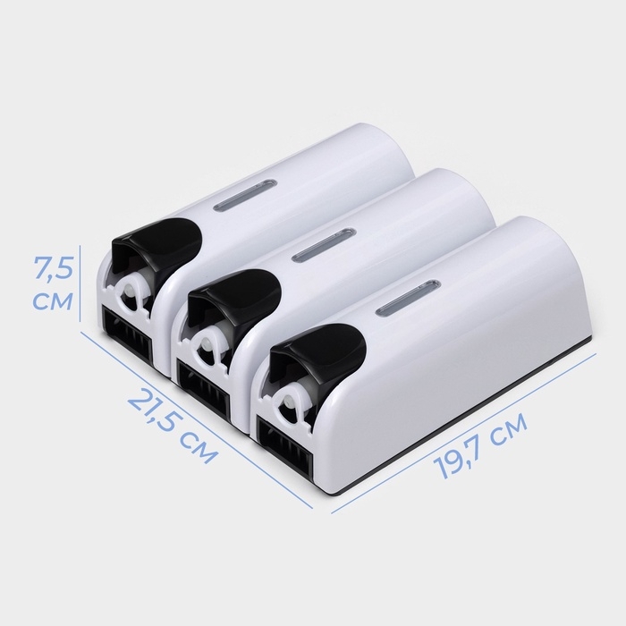 Диспенсер для мыла SAVANNA, механический, 3 отсека по 350 мл: шампунь, кондиционер, гель, белый Диспенсер для мыла SAVANNA, механический, 3 отсека по 350 мл: шампунь, кондиционер, гель, белый