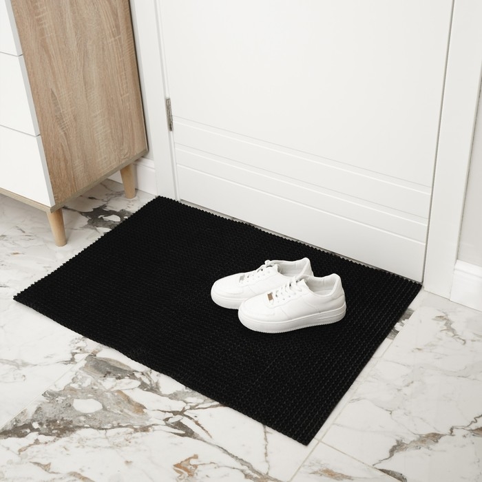 Покрытие ковровое щетинистое «Травка», 60×90 см, цвет чёрный Покрытие ковровое щетинистое «Травка», 60×90 см, цвет чёрный