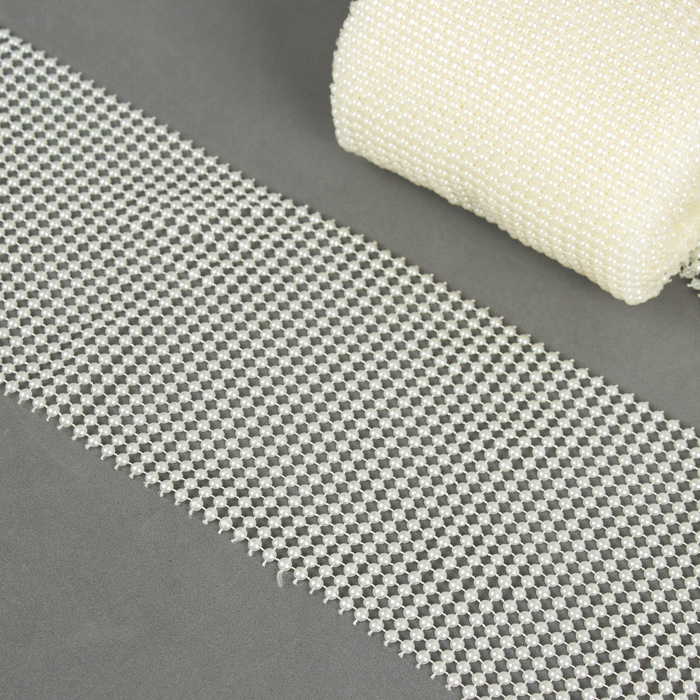 Тесьма под жемчуг, пластик, 12 см, в рулоне 9 метров, молочный оттенок Тесьма под жемчуг, пластик, 12 см, в рулоне 9 метров, молочный оттенок