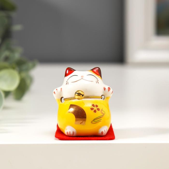 Сувенир кот керамика Сувенир кот керамика "Манэки-нэко" h=4,5 см (набор 5 шт)