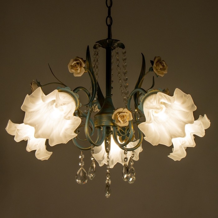 Люстра Люстра "Лиана" 5хЕ27 40Вт синий 45х45х40-90 см BayerLux