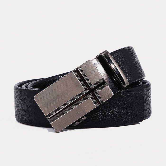 Ремень мужской, ширина 3,5 см, пряжка автомат, цвет чёрный Ремень мужской, ширина 3,5 см, пряжка автомат, цвет чёрный