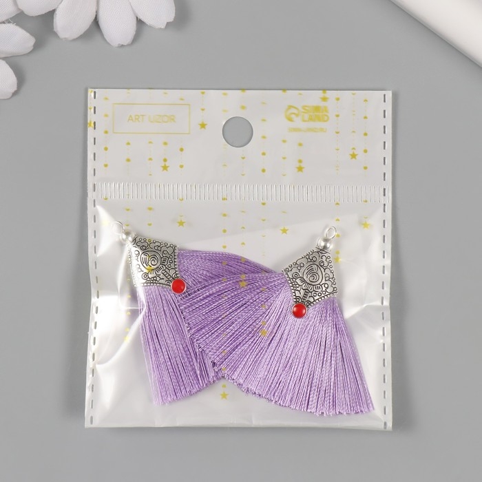 Декор для творчества текстиль Декор для творчества текстиль "Кисть Восток" фиолетовый набор 2 шт 1,6х4,5 см