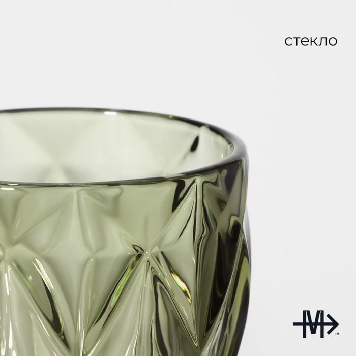 Бокал для вина стеклянный Magistro «Круиз», 250 мл, 8×15,3 см, цвет зелёный Бокал для вина стеклянный Magistro «Круиз», 250 мл, 8×15,3 см, цвет зелёный