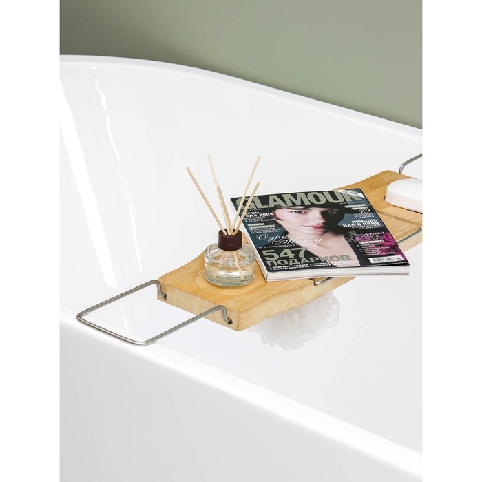 Полка для ванной SAVANNA SPA, 74-95×20,3×2,5 см, бамбук Полка для ванной SAVANNA SPA, 74-95×20,3×2,5 см, бамбук