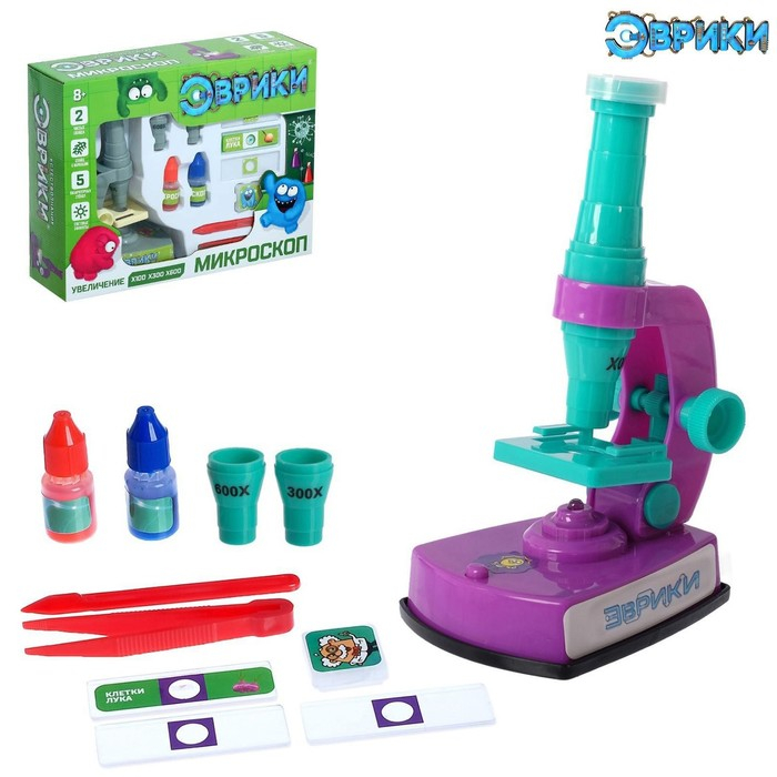 Микроскоп «Эврики», световые эффекты, сменные линзы, увеличение x100, x300, x600 Микроскоп «Эврики», световые эффекты, сменные линзы, увеличение x100, x300, x600