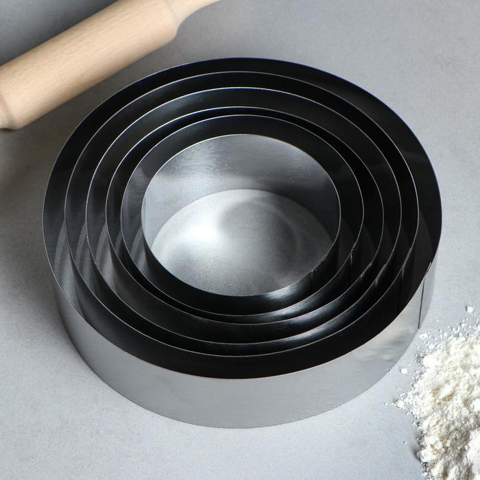 Набор форм для выпечки и выкладки «Круг», d-20 см, h-5 см, 6 шт Набор форм для выпечки и выкладки «Круг», d-20 см, h-5 см, 6 шт