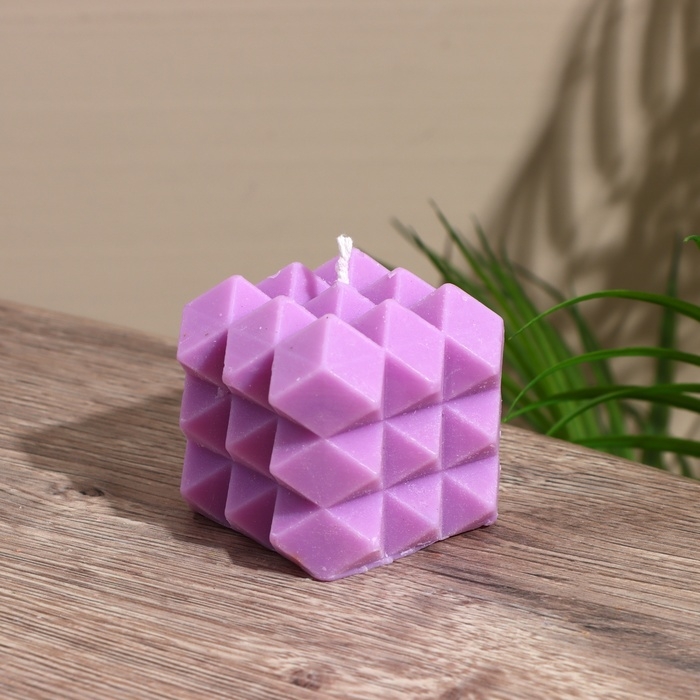 Свеча  Свеча "Ромбики" 6х6х6 см, соевый воск МИКС