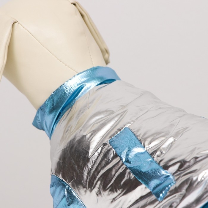 Комбинезон Комбинезон "Блеск", размер 14 (ДС 32 см, ОГ 42 см, ОШ 31 см), серебряно-голубой