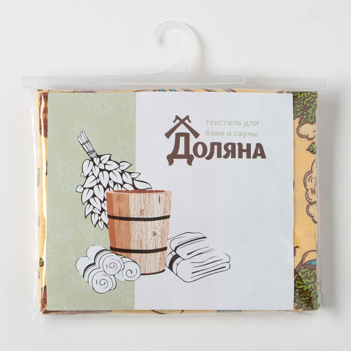 Полотенце для бани  Полотенце для бани "С легким паром" жен. парео,80х150см,хл., ваф. полотно