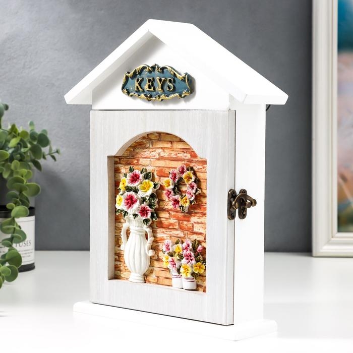 Ключница дерево 6 крючков Ключница дерево 6 крючков "Плюмерии" 28х22х6,3 см