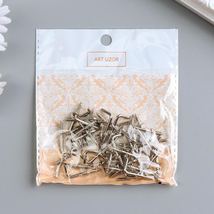 Крючок металл (набор 40 шт) серебро 2,5х0,5 см, МИКС Крючок металл (набор 40 шт) серебро 2,5х0,5 см, МИКС