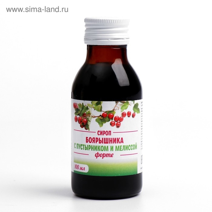 Сироп боярышника с пустырником и мелиссой форте, 100 мл Сироп боярышника с пустырником и мелиссой форте, 100 мл