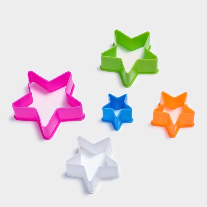 Набор форм для печенья новогодний Доляна «Звезда», 5 шт, цвет МИКС Набор форм для печенья новогодний Доляна «Звезда», 5 шт, цвет МИКС