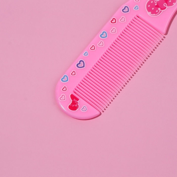 Набор с зеркалом и расчёской «Вишня», 12 × 6,1 см, цвет розовый Набор с зеркалом и расчёской «Вишня», 12 × 6,1 см, цвет розовый