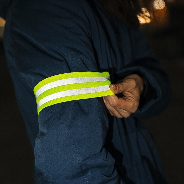 Светоотражающая лента-резинка, 50 мм, 10 ± 1 м, цвет салатовый Светоотражающая лента-резинка, 50 мм, 10 ± 1 м, цвет салатовый