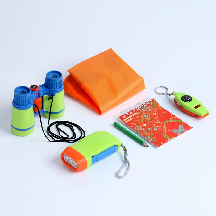 Набор юного исследователя с биноклем и фонариком Набор юного исследователя с биноклем и фонариком