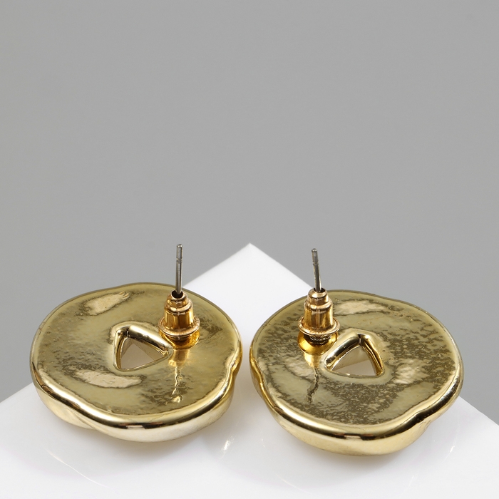 Серьги пластик «Круг» с изгибами, цвет золото Серьги пластик «Круг» с изгибами, цвет золото