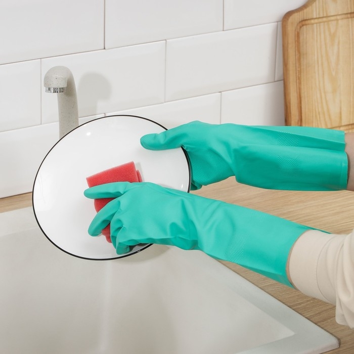 Перчатки хозяйственные Доляна, размер S, особопрочные, ХБ напыление, неопреновые Перчатки хозяйственные Доляна, размер S, особопрочные, ХБ напыление, неопреновые