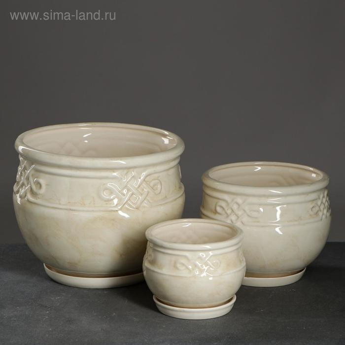 Набор горшков 3шт. Набор горшков 3шт. "Афина" белый: 12 л, 5 л, 2 л