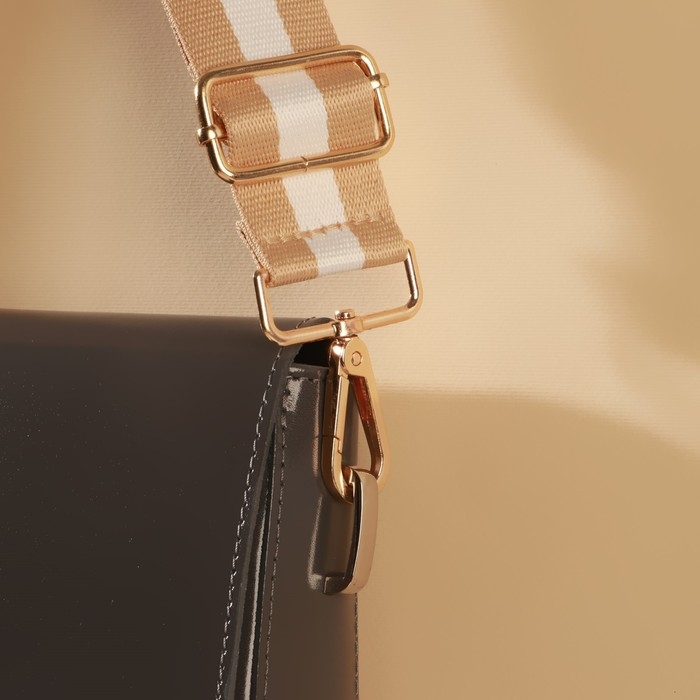 Ручка для сумки, стропа, 139 ± 3 × 3,8 см, цвет бежевый/белый Ручка для сумки, стропа, 139 ± 3 × 3,8 см, цвет бежевый/белый