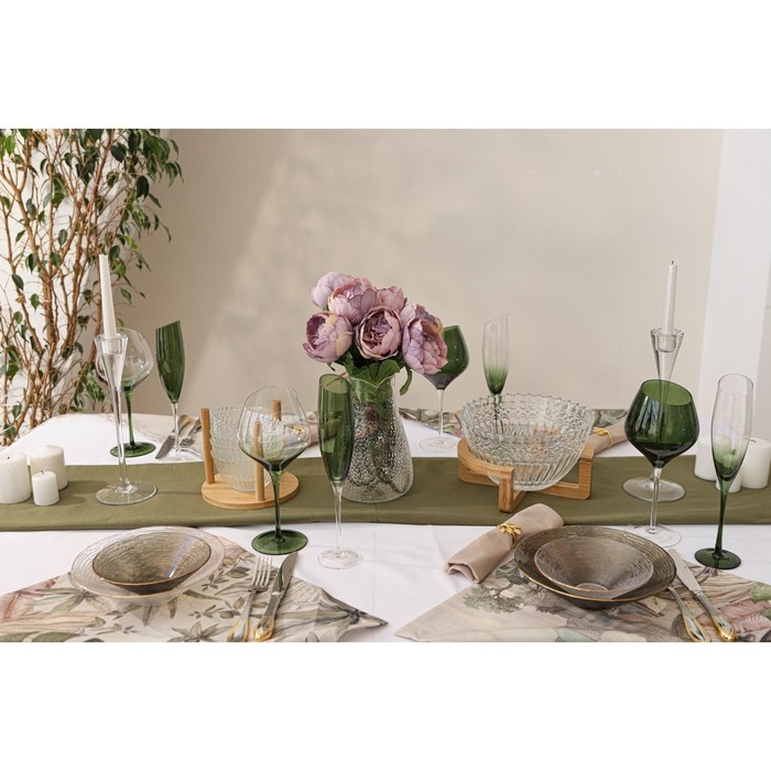 Бокал для вина стеклянный Magistro «Иллюзия», 540 мл, 10×24 см, цвет ножки зелёный Бокал для вина стеклянный Magistro «Иллюзия», 540 мл, 10×24 см, цвет ножки зелёный