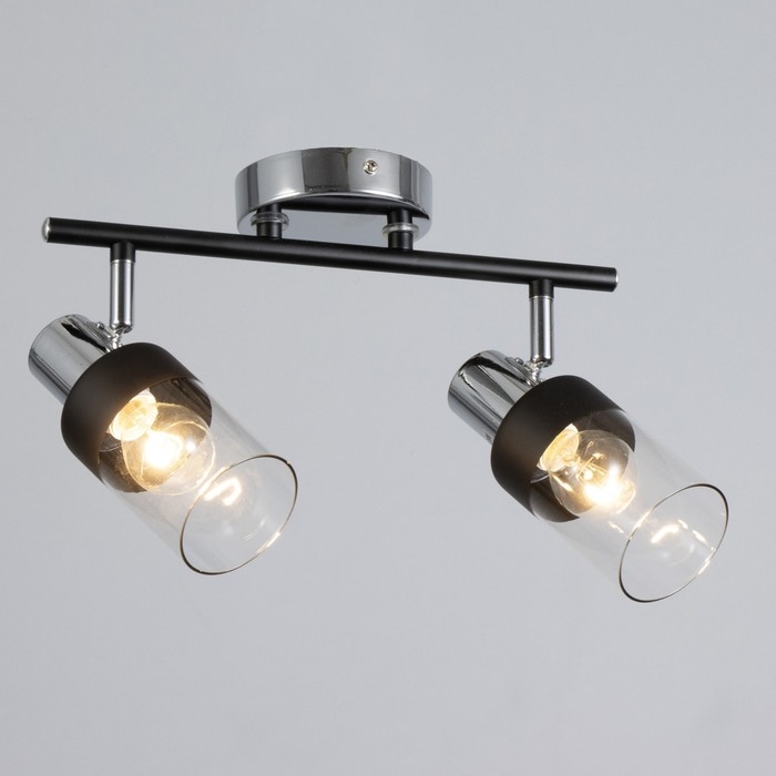 Светильник Светильник "Масуми " 2х60Вт Е14 черный/хром 47,5х10х20см