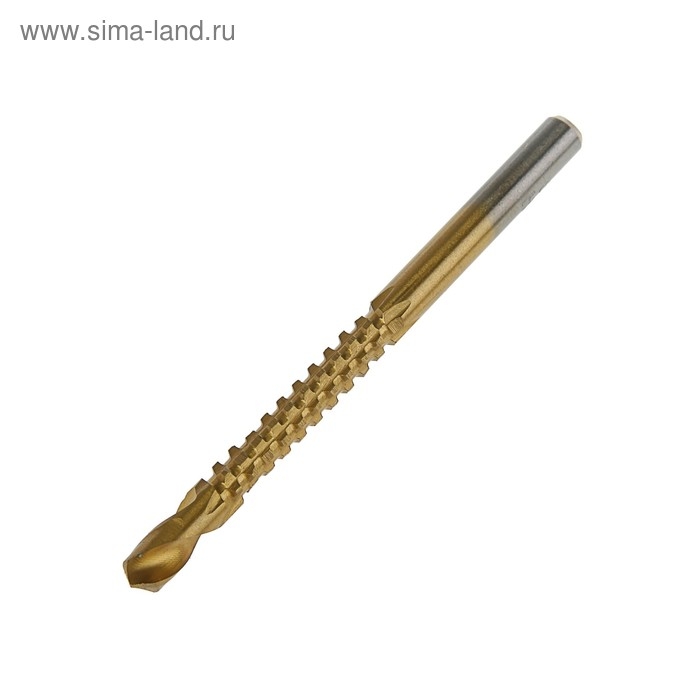 Сверло фрезерное универсальное ТУНДРА, HSS, TiN, цилиндрический хвостовик, 6 x 85 мм Сверло фрезерное универсальное ТУНДРА, HSS, TiN, цилиндрический хвостовик, 6 x 85 мм