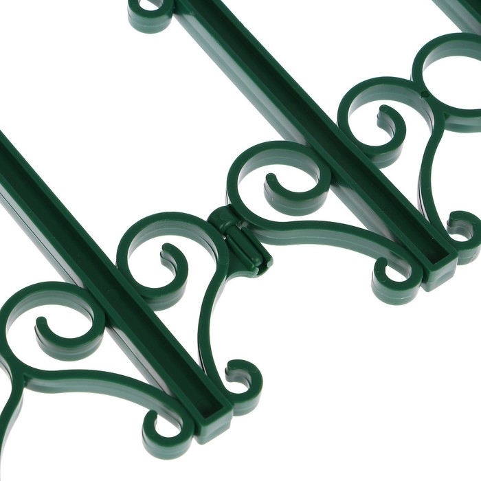 Ограждение декоративное, 25 × 180 см, 5 секций, пластик, зелёное, «Классика» Ограждение декоративное, 25 × 180 см, 5 секций, пластик, зелёное, «Классика»